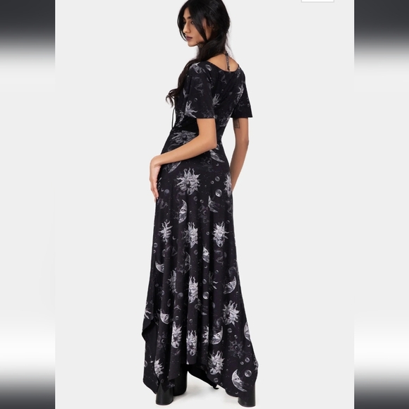 Killstar Black and White Cosmic Maxi Dress - Picture 5 of 8